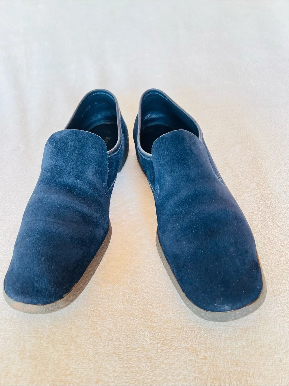 Vintage Bally Juventus Navy Suede Venetian Loafers Switzerland EU 42 US 10.5